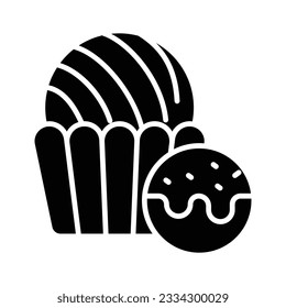 Chocolate truffle cake in modern flat style, premium vector