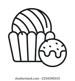 Chocolate truffle cake in modern flat style, premium vector
