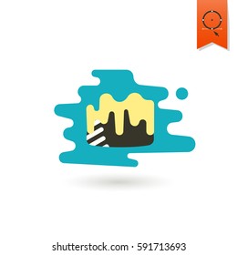 Chocolate Truffle Candy. Dessert Icon in Simple, Minimalistic and Modern Flat Design Style for Candy Shop. Colorful