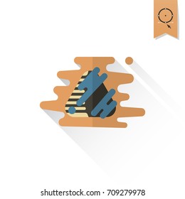 Chocolate Truffle Candy. Dessert Icon in Simple, Minimalistic and Modern Flat Design Style for Candy Shop. Retro Color. Long Shadow