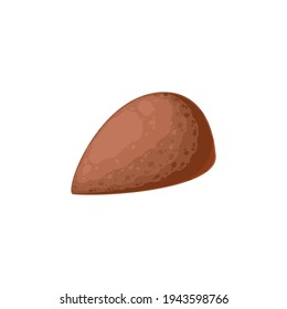 Chocolate truffle candy isolated sweet food. Vector confection with center of ganache and outer coating of powdered cocoa, 3D realistic design. Gourmet birthday holiday dessert, confectionery snack