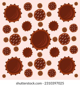 Chocolate truffle flat vector illustration. Cute bonbon chocolate truffle cartoon vector illustration for graphic design and decorative element