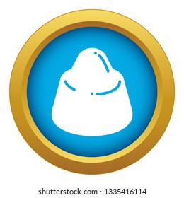 Chocolate truffle icon blue vector isolated on white background for any design