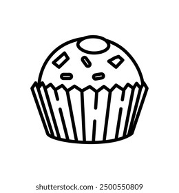 chocolate truffle icon vector in line style