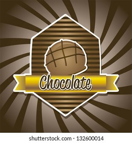 chocolate truffle over brown background. vector illustration