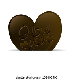 chocolate truffle over white background. vector illustration