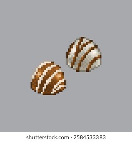 Chocolate truffle, pixel art food