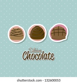 chocolate truffle set over white background. vector illustration
