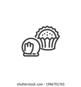 Chocolate truffles line icon. linear style sign for mobile concept and web design. Chocolate ball outline vector icon. Symbol, logo illustration. Vector graphics