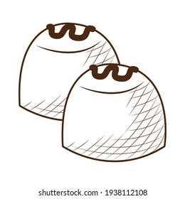 chocolate truffles on white background