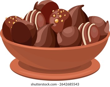 trufas de chocolate em um prato sem fundo