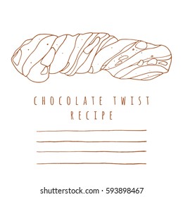 Chocolate twist line art on the white background