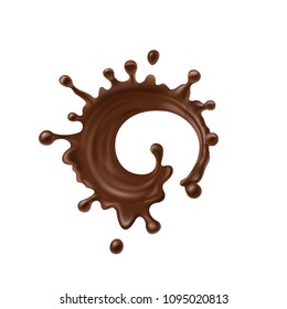 Chocolate twisted Chocolate on Brown background Vector illustrator.