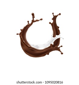 Chocolate retorcido de chocolate sobre el Vector de fondo marrón ilustrador.
