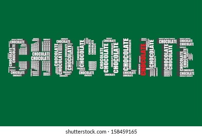 chocolate typography 3d text word art vector chocolate illustration word cloud