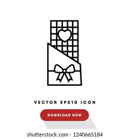 Chocolate valentines day vector icon