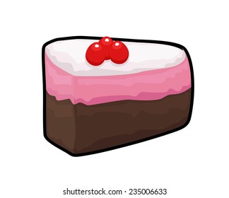 Chocolate Vanilla Cake Slice
