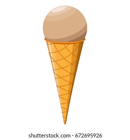 Chocolate Vanilla Ice Cream Cone Stock Vector (Royalty Free) 672695926 ...