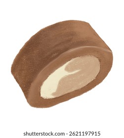 Chocolate baunilha chicoteado bolo de bolo de creme de sobremesa