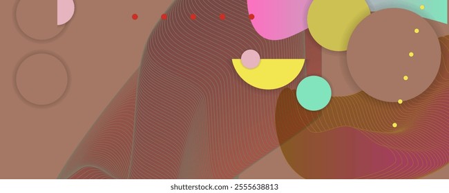 Chocolate Vector Abstract background on coffee muted Mocha shade 2025 Mousse color futuristic elements banner geometric multicolored elements