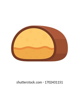 Chocolate vector. Chocolate caramel filling. Chocolate on white background.