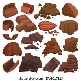 Chocolate vector cartoon set icon. Vector illustration cocoa bar on white background. Isolated cartoon set icon chocolate.