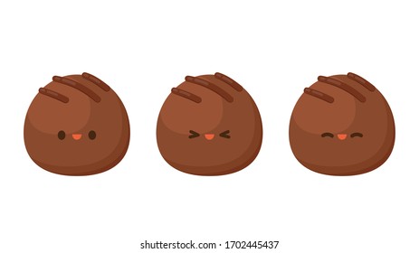 Chocolate vector. Chocolate character design. Chocolate on white background. Chocolate ball.
