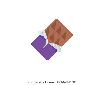 Chocolate vector emoji icon. Isolated chocolate bar emoticon