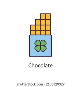 Chocolate Vector Filled Outline Icon Design illustration. St Patrick's Day Symbol on White background EPS 10 File