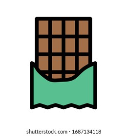 chocolate vector flat color icon 