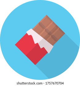 chocolate vector flat color icon 
