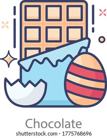 Chocolate vector, flat icon in editable design 