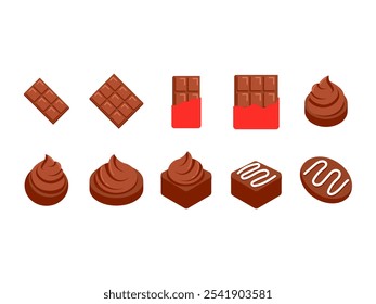 Chocolate Vector Food Element Set
