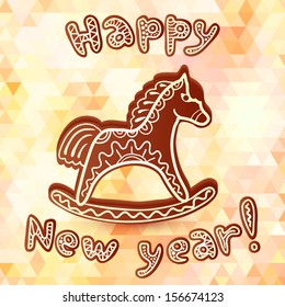 Chocolate vector horse new year greeting card