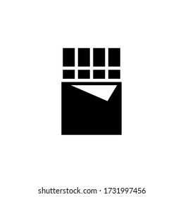 Chocolate vector icon in black solid flat design icon isolated on white background