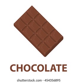 Chocolate vector icon cartoon style. Singe sweets icon from the fast food set - stock vector