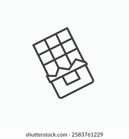 Chocolate vector icon isolated in black line