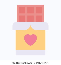 Chocolate Vector Icon, Love And Romance, Flat Style Isolated Vector Icon.