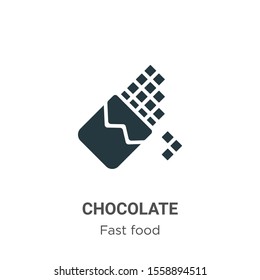 Chocolate vector icon on white background. Flat vector chocolate icon symbol sign from modern fast food collection for mobile concept and web apps design.