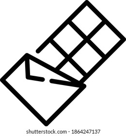 Chocolate Vector Icon in Outline Style. Vector illustration icon can be used for an app, website, or part of a logo.