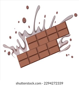 Chocolate vector icon. Chocolate sweets illustration for ad design confectionery shop