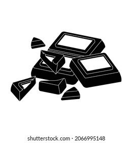 Chocolate vector icon.Black vector icon isolated on white background chocolate.