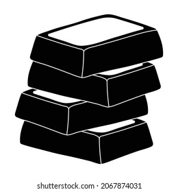Chocolate vector icon.Black vector icon isolated on white background chocolate.