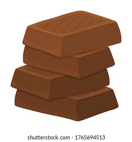 Chocolate vector icon.Cartoon vector icon isolated on white background chocolate.