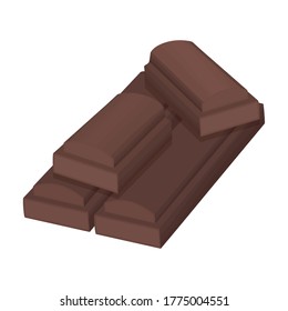 Chocolate vector icon.Cartoon vector icon isolated on white background chocolate.