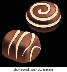 Schokoladenkartendesign flach