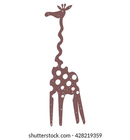 chocolate vector illustration of a giraffe on isolated background