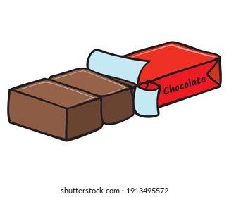 Chocolate vector illustration,
isolated on white background.Animals top view
