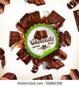 Chocolate, vector label