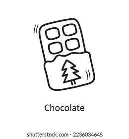 Chocolate vector outline Icon Design illustration. Christmas Symbol on White background EPS 10 File